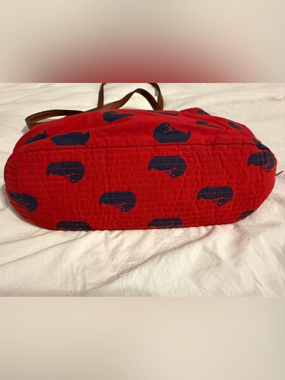 Dooney & Bourke Red and Navy Duck Tote - Picture 13 of 16